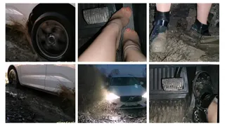 Emily got her Volvo SUV stuck in deep mud and ice