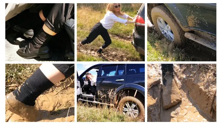 MUDDY PREMIERE: Emily has serious problems in deep mud driving tuned jeep