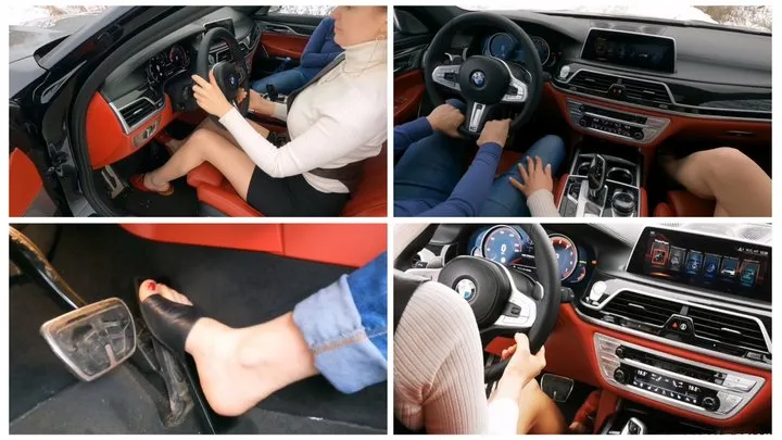 Sexy girls punish BMW M760Li (650 hp) with brutal revving