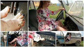 PREMIERE: BAREFOOT HARD CRANKING IN RUSSIAN JEEP