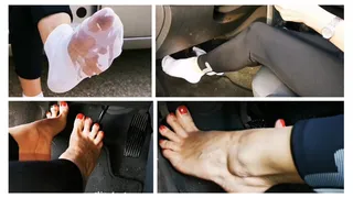 HOT: Oily ped socks driving and barefoot hard cranking