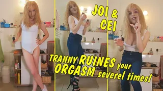 JOI and CEI from Tranny Girl! Stroke Loser and ruine your orgasm! GERMAN!