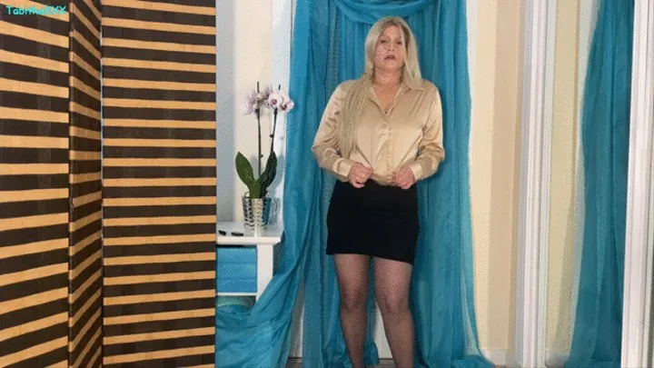 Sexy Satin Shirt-Short Skirt-Pussy Teasing You Part 1