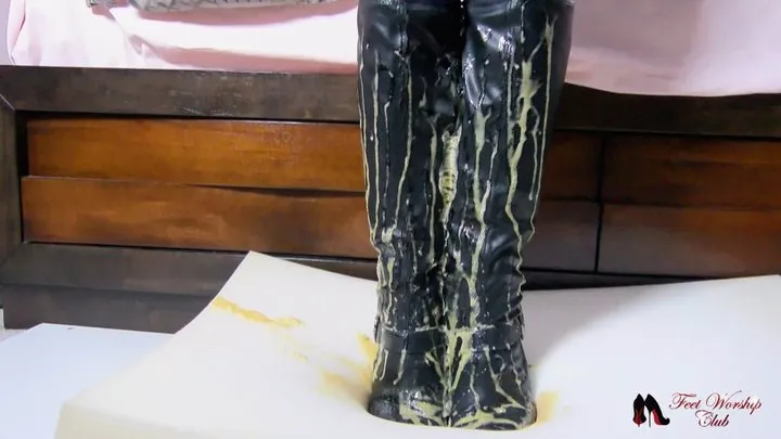 Maria's boots wrecked by Gorilla Glue