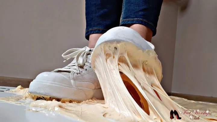 Stuck in glue while wearing sneakers