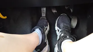 Driving in sneakers