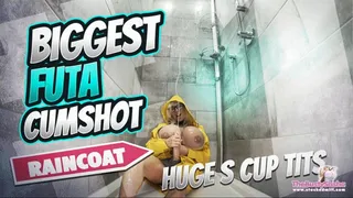 Biggest Futa Cumshot EVER! Huge S Cup and raincoat ready for a mess