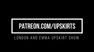 London and Emma Outdoor Upskirt Tease