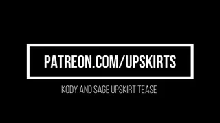 Kody and Sage Sexy Upskirt Panty Tease