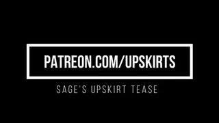 Sage White Panty Upskirt Tease