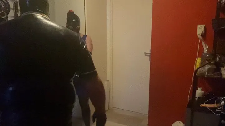 His Little Latex Slut being fucked by a fuck machine