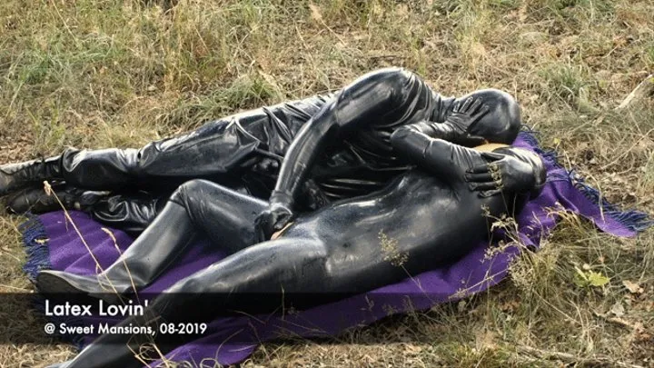 Latex Couple fucking and making sweet love outdoors