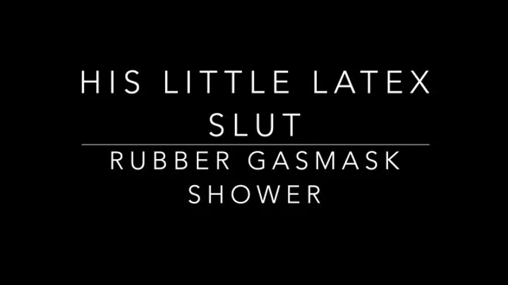 Rubber couple taking gasmask shower cumshot