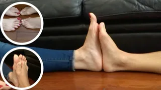 GODDESS GRAZI and friend comparing and measuring the size of their feet