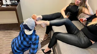 The friend's youngest son sucked the feet of GODDESS GRAZI and GODDESS VANESSA