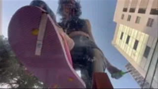 Giantess Aimee Trampling Cigarettes With Flip Flops And Unboxing Without YouTube Watermark