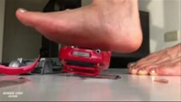 Giantess Aimee Chu Barefoot Crushing Tiny Car Into Pieces