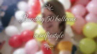 Selfiestyle balloon bursting