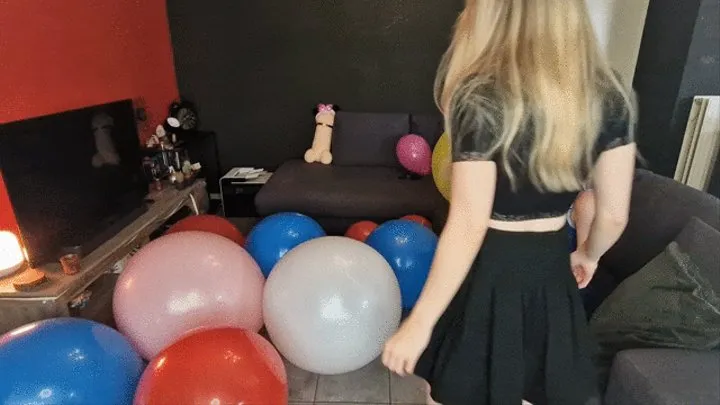 Helping her to overcome her balloon fear