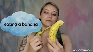 eating a banana