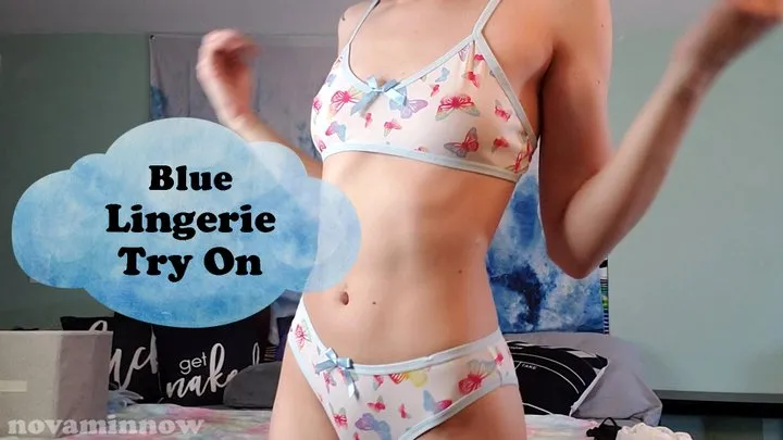 Blue Lingerie Try On