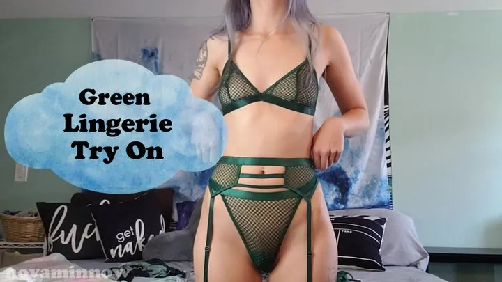 Green Lingerie Try On