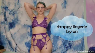 strappy lingerie try on