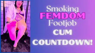 Smoking Femdom FOOTJOB cum countdown! (SHORT)