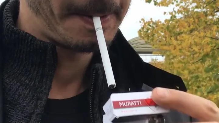 Smoking Muratti red 100s outside 191024