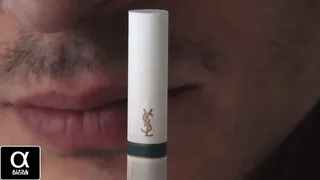 Smoking Yves Saint Laurent menthol 100s Super closeup SLOW