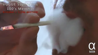 Smoking Vogue Superslims 100s Menthol normal+slowmotion