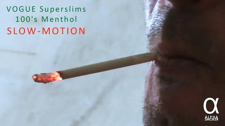 Smoking Vogue Superslims 100s Menthol slowmotion