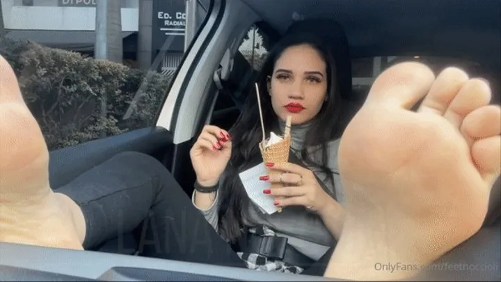 LANA NOCCIOLI The BEST SELLERS - (CAR TEASE) Ice Cream and SOLES on Dash