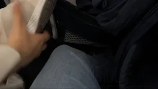 LANA NOCCIOLI in PUBLIC TEASE - Removing my socks on plane