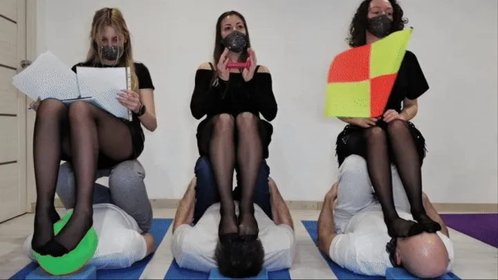 Human chairs for 5 Russian Queens (special video)