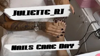 Juliette RJ on a Feet Care Day Part 2 - NATURAL NAILS - FRENCH TIPS NAILS - PEDICURE DAY - NAILS CARE - FOOT CARE - CARE DAY - FEET SCRUB - FOOT MASSAGE - NATURAL NAILS - PAITING FEET TOES - FOOT FETISH