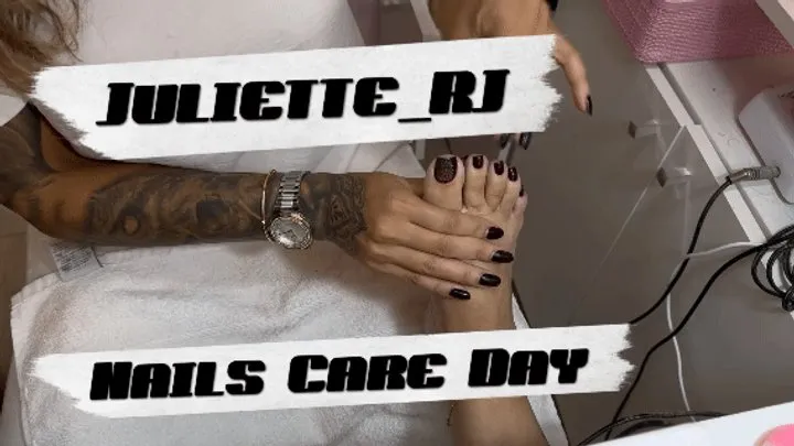 Juliette RJ on a Feet Care Day Part 2 - - NATURAL NAILS - FRENCH TIPS NAILS - PEDICURE DAY - NAILS CARE - FOOT CARE - CARE DAY - FEET SCRUB - FOOT MASSAGE - NATURAL NAILS - PAITING FEET TOES - FOOT FETISH