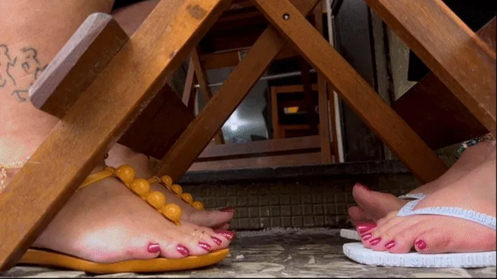 Juliette-RJ and Dolce Amaran on a feet celebration lunch - - WRINKLED SOLES - TOE CURLING - FOOTSIE - FOOT TEASE - SOLES SCRUNCH - WRINKLED SOLES - CONSENSUAL CANDID - FOOT POV - EXHIBITION