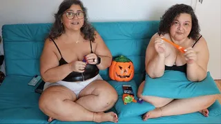 Juliette rj and DolceAmaran stuffing and blowing up Halloween Ballons - LOONER FETISH - HALLOWEEN BALLOON - BALLON FETISH - POPPING BALLOONS - BBW - CURVY GIRL - LOONER GIRL - SEXY BALLON FETISH