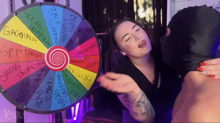 Wheel of fortune and misfortune femdom game with my slave