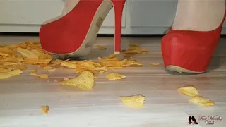 Crushing chips in high heels
