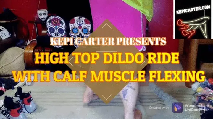 Calves in high-top sneakers riding a dildo Kepi Carter