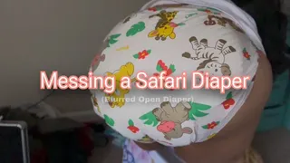 Messing in a safari diaper