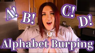 Alphabet Burping - BBW Redhead Burping ABCs Twice With Belching Bloopers!