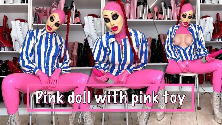 Pink doll with pink toy