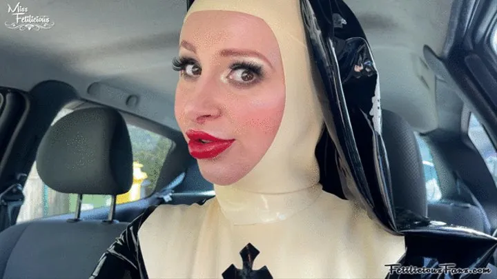 Naughty nun in public