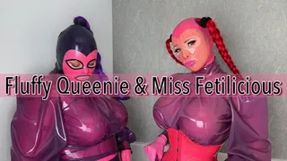 Pink and purple latex layers