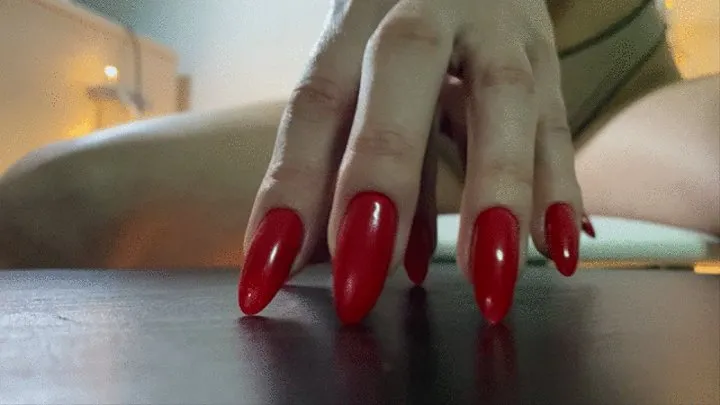 ASMR Long nails scratching the table