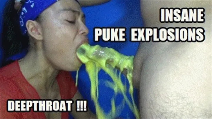 DEEP THROAT FUCKING PUKE 230527D SARAI DEEPTHROAT BANDANA COLORS SO MANY PUKE EXPLOSIONS