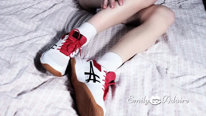 Do you want to cum on my feet? I'll take off my shoes for you! Emily Adaire TS
